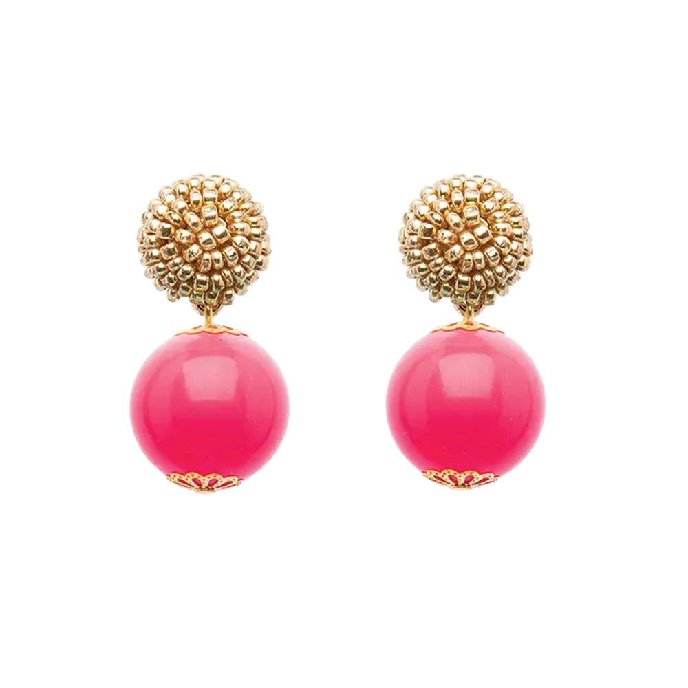 Seed Bead Earrings - Candy - Pink
