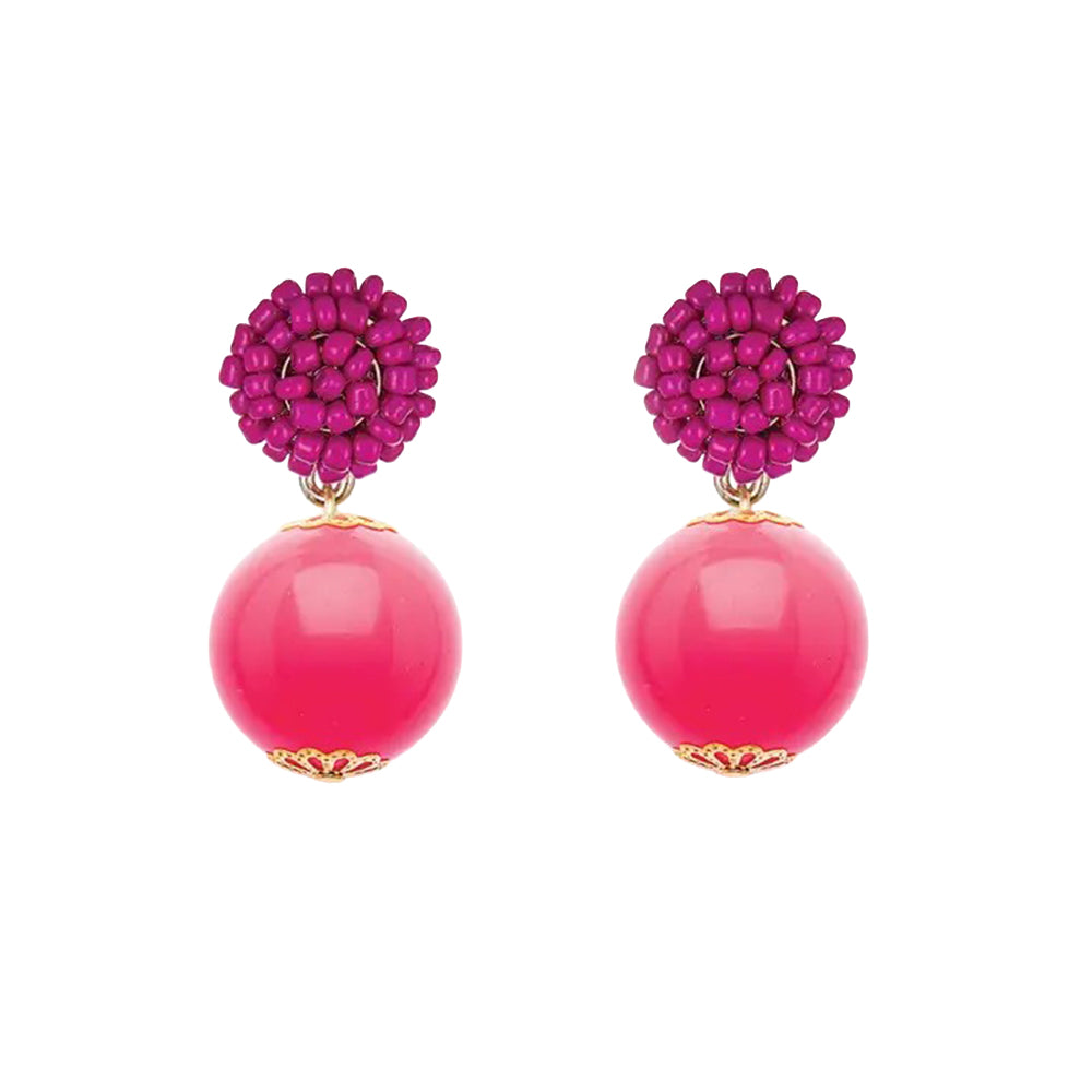 Seed Bead Earrings - Candy - Pink