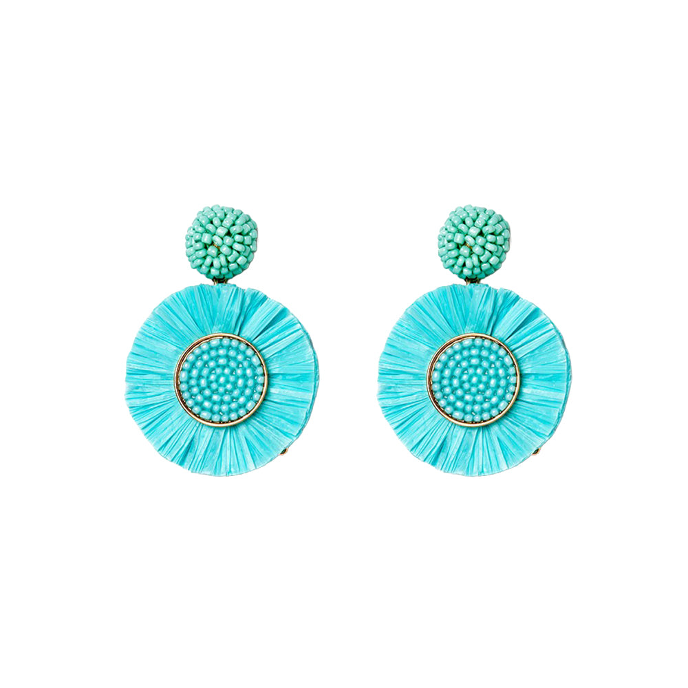SALE - Raffia Sun Earrings