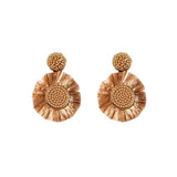 SALE - Raffia Sun Earrings