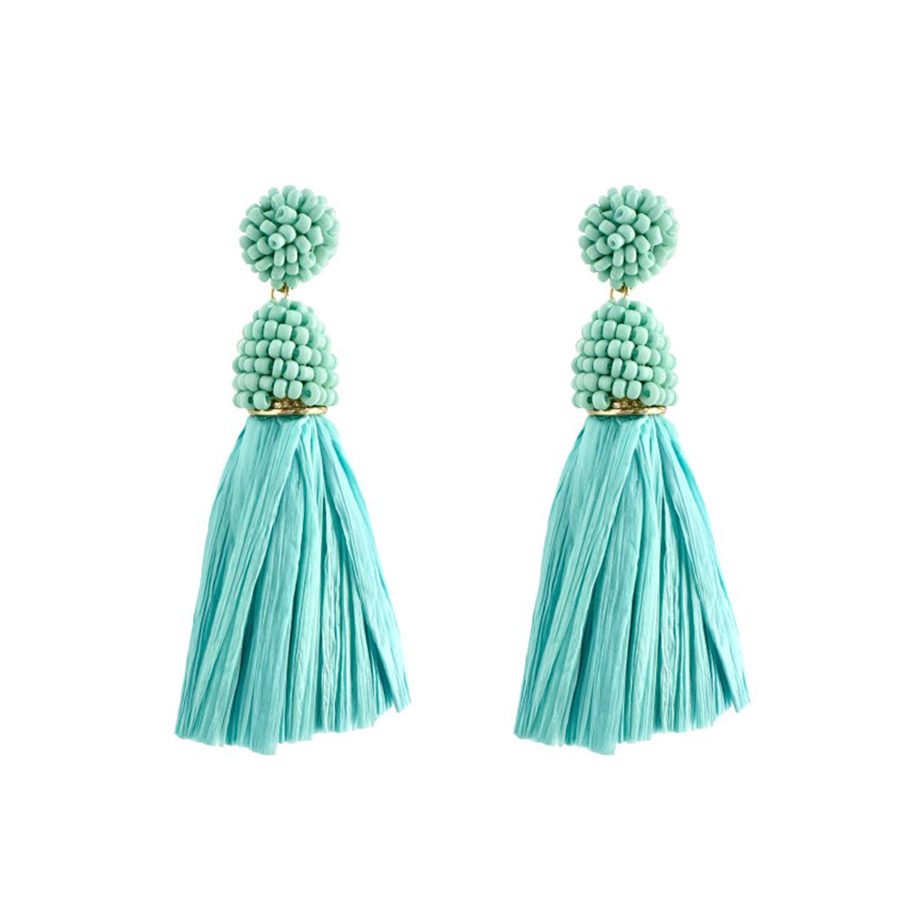 SALE - Raffia Tassel Earrings