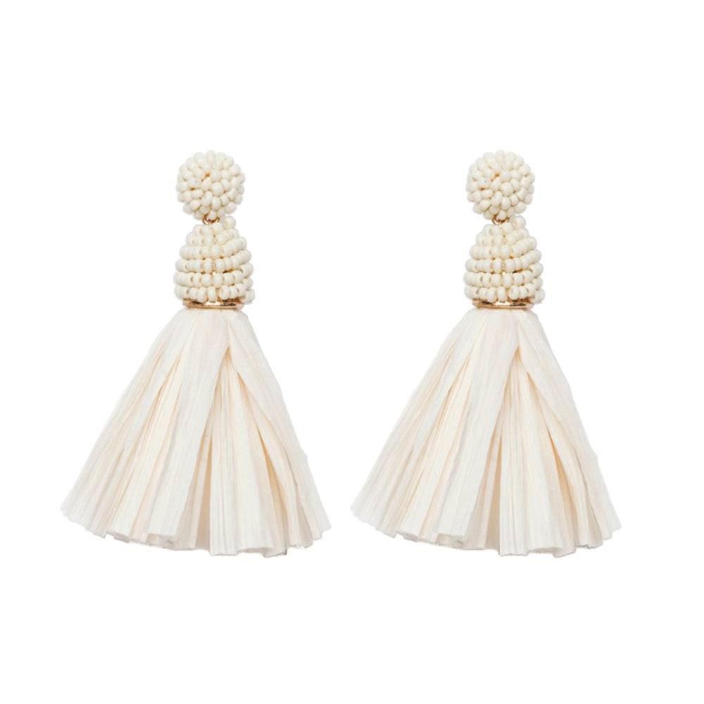 SALE - Raffia Tassel Earrings