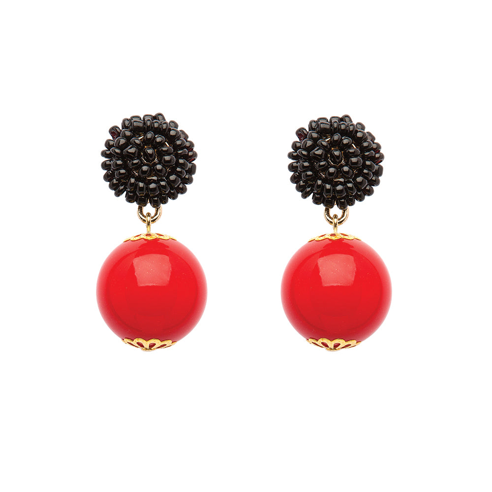 Seed Bead Earrings - Candy - Red