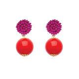 Seed Bead Earrings - Candy - Red