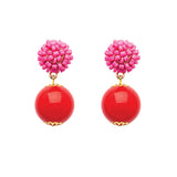 Seed Bead Earrings - Candy - Red