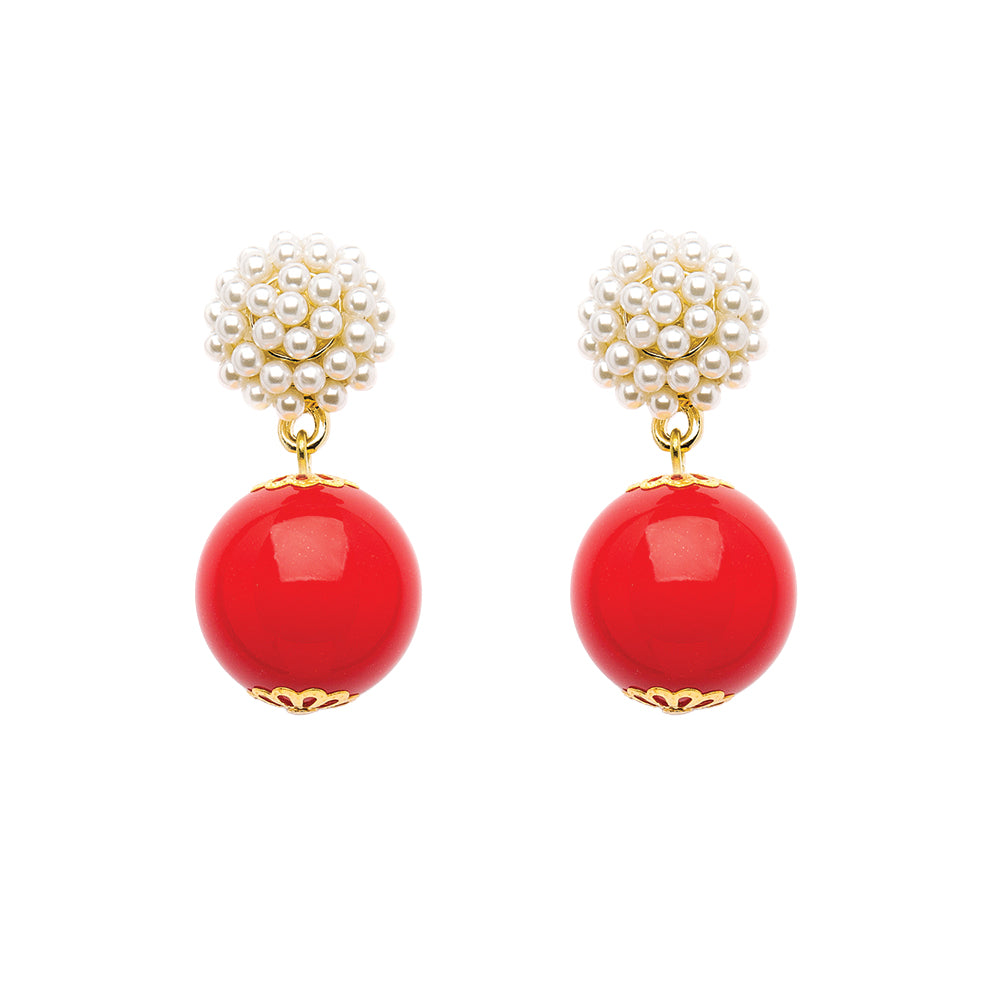 Seed Bead Earrings - Candy - Red