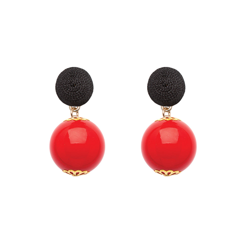Thread Earrings - Candy - Red