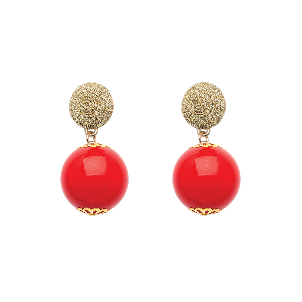Thread Earrings - Candy - Red