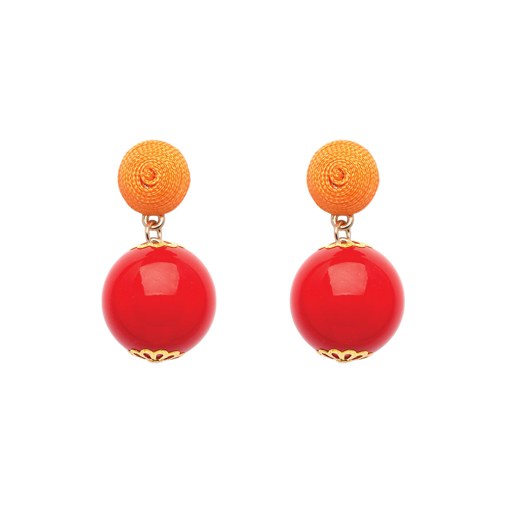 Thread Earrings - Candy - Red
