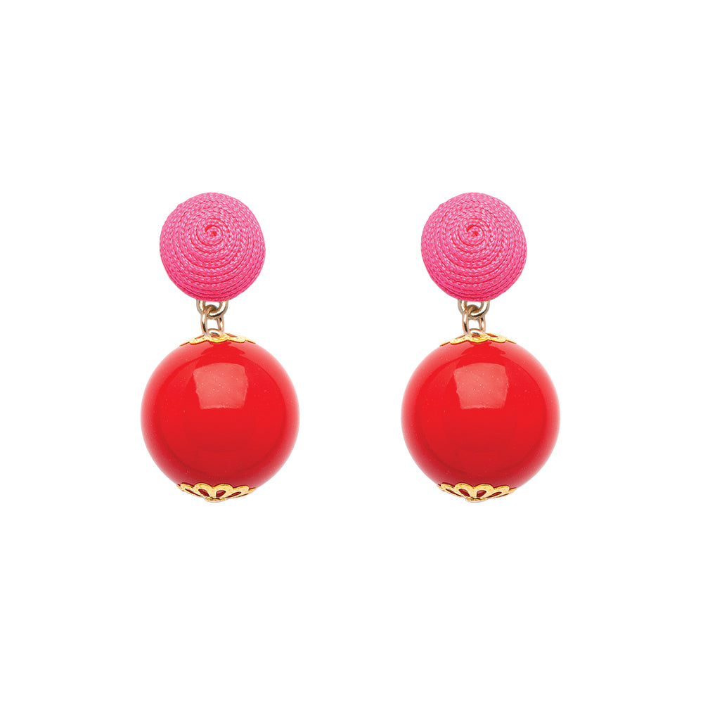 Thread Earrings - Candy - Red