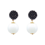Seed Bead Earrings - Candy - White