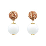 Seed Bead Earrings - Candy - White