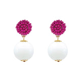 Seed Bead Earrings - Candy - White