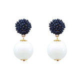Seed Bead Earrings - Candy - White