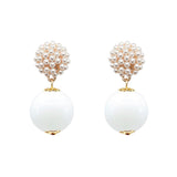 Seed Bead Earrings - Candy - White