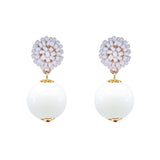 Seed Bead Earrings - Candy - White