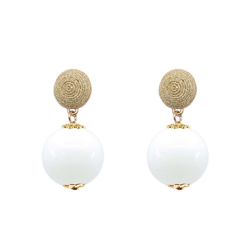 Thread Earrings - Candy - White