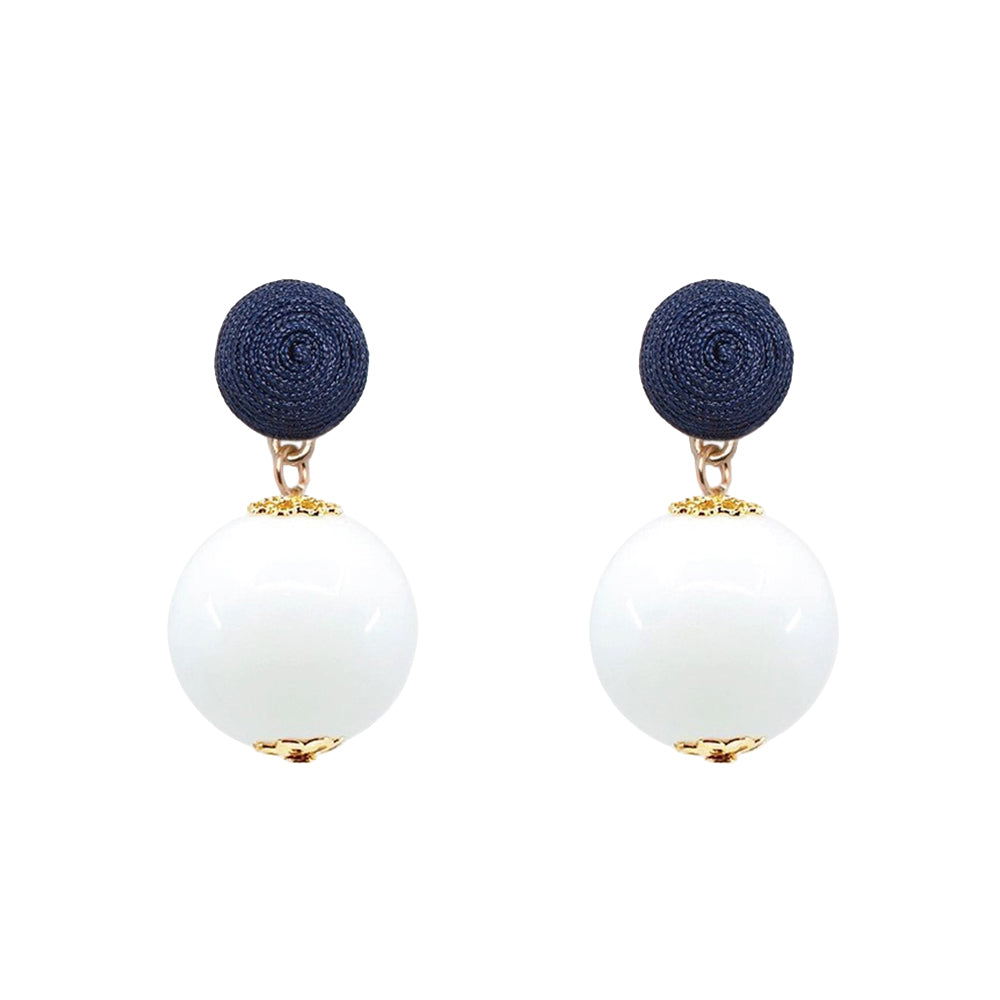 Thread Earrings - Candy - White