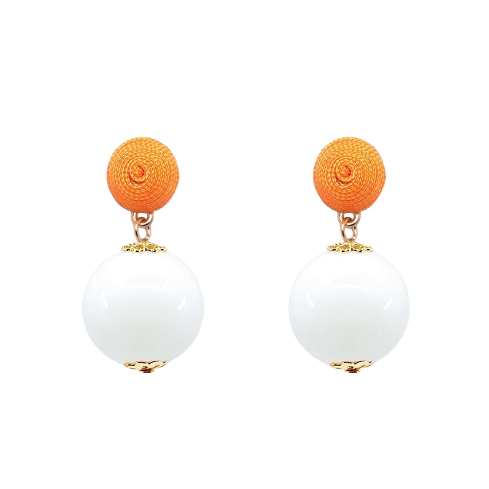 Thread Earrings - Candy - White