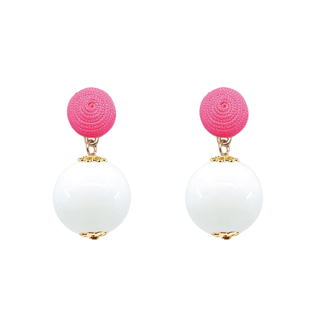 Thread Earrings - Candy - White