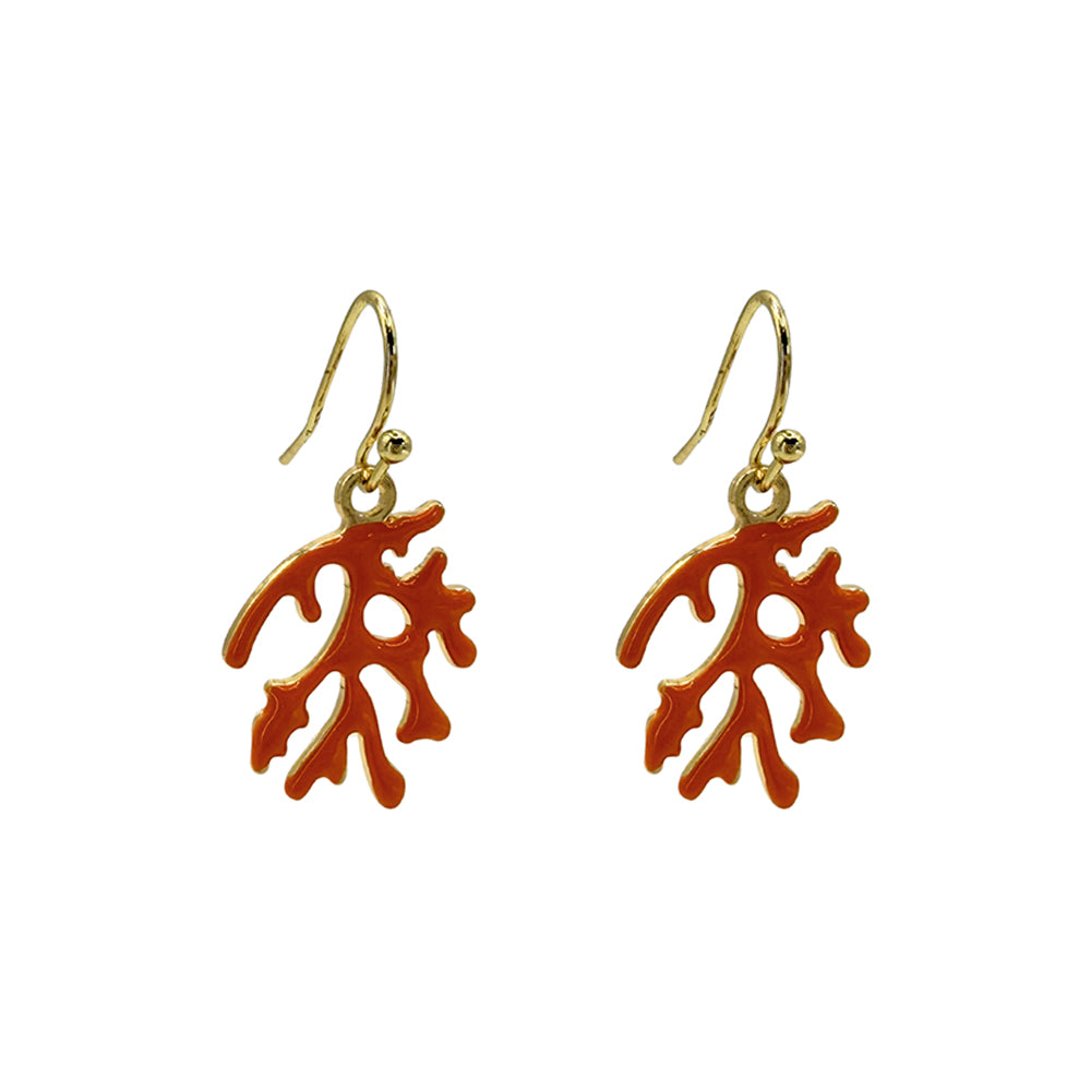 French Hook Earrings - Coral