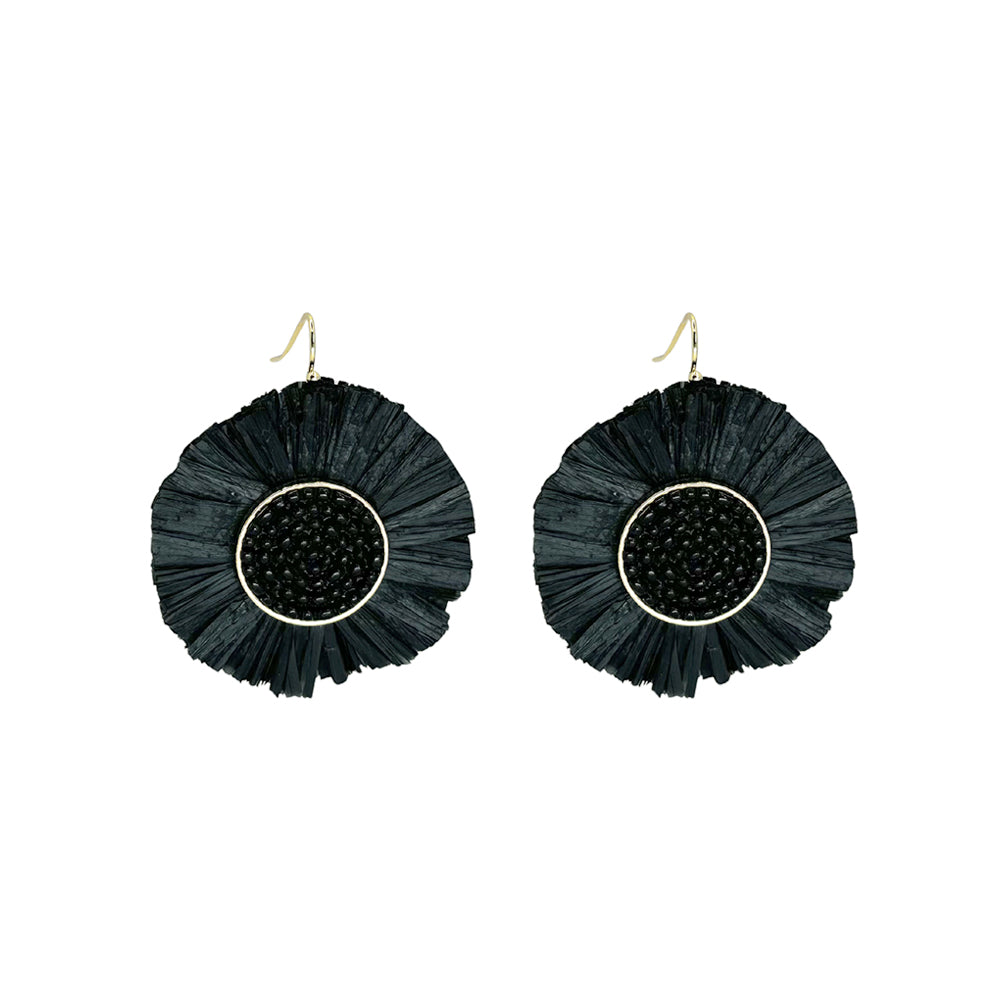 French Hook Earrings - Raffia - Large