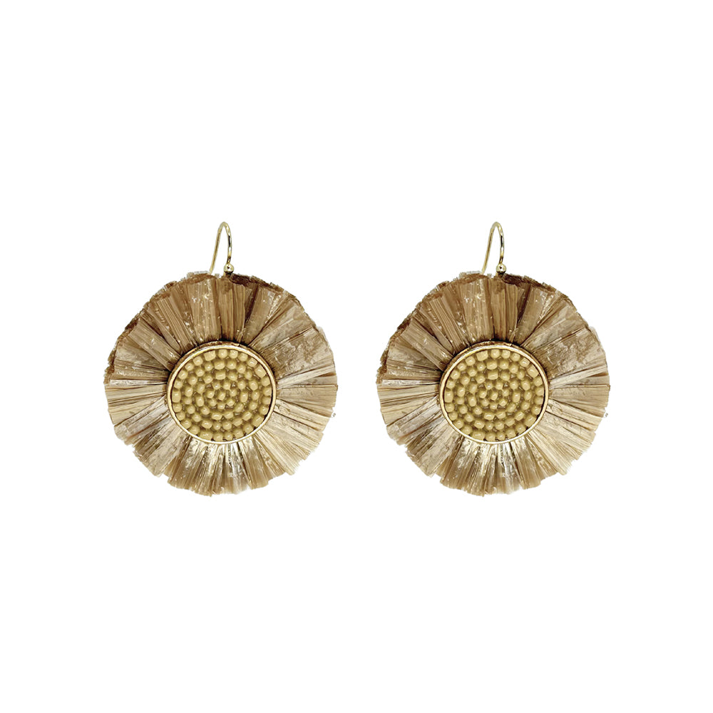 French Hook Earrings - Raffia - Large