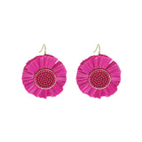 French Hook Earrings - Raffia - Large