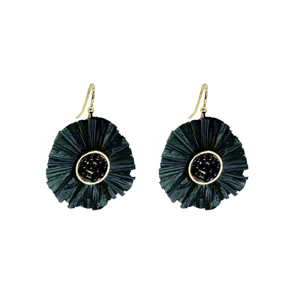 French Hook Earrings - Raffia - Small
