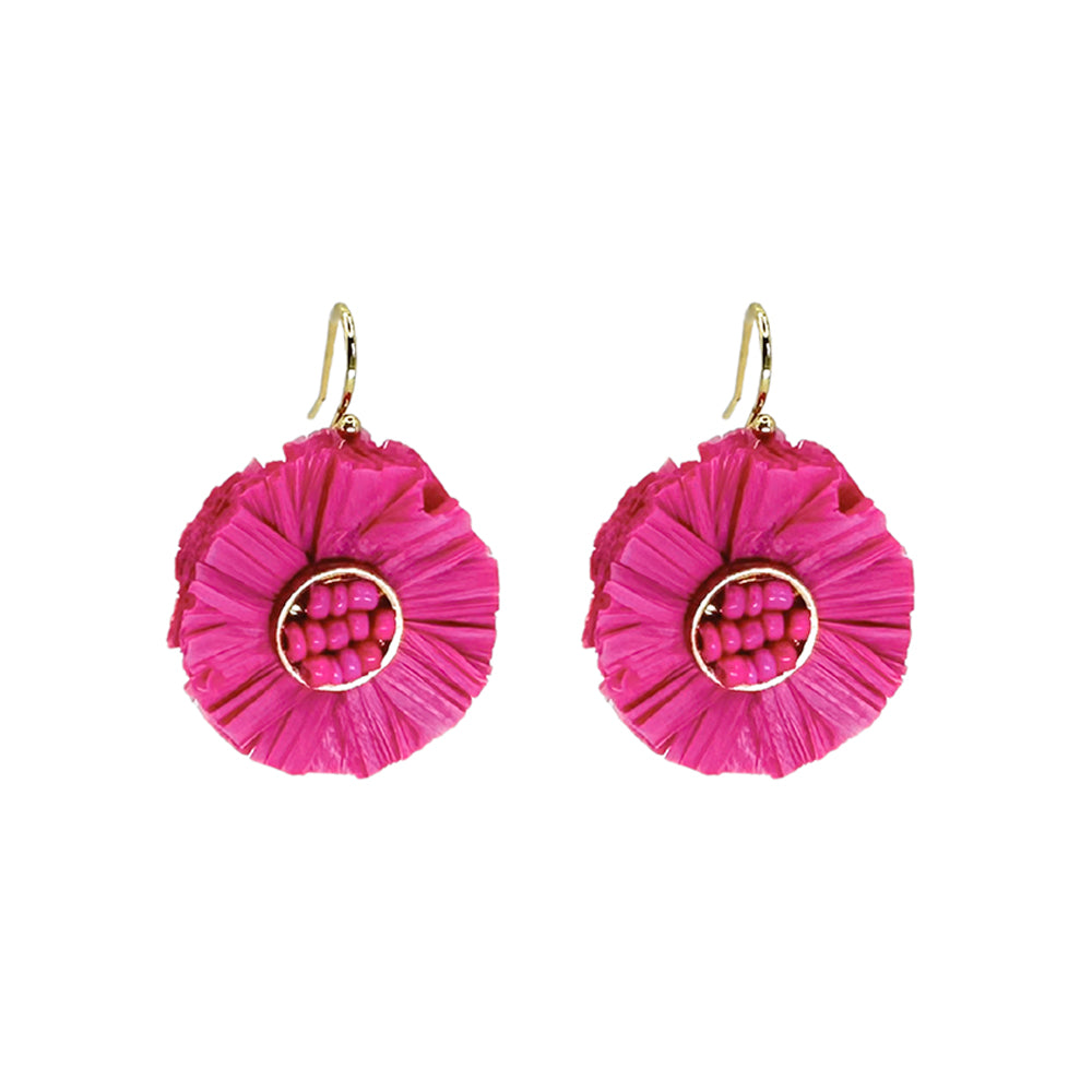 French Hook Earrings - Raffia - Small