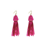 French Hook Earrings - Raffia - Tassel