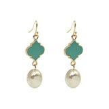 French Hook Earrings - Spade - Pearl Bead Nugget