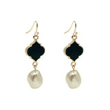 French Hook Earrings - Spade - Pearl Bead Nugget