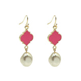 French Hook Earrings - Spade - Pearl Bead Nugget