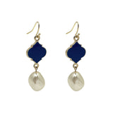 French Hook Earrings - Spade - Pearl Bead Nugget