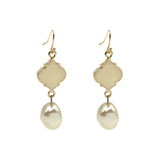 French Hook Earrings - Spade - Pearl Bead Nugget
