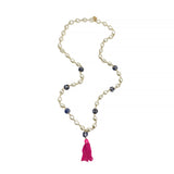 Long China Blue Necklace - Tassel