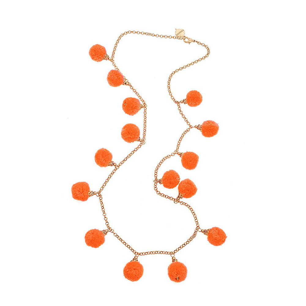 SALE - Long Fiesta Pom-Pom Necklace