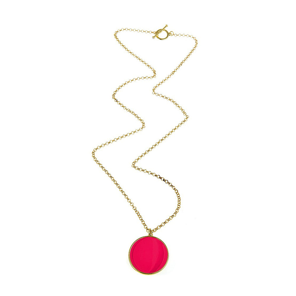 Monogram Long Enamel Necklace