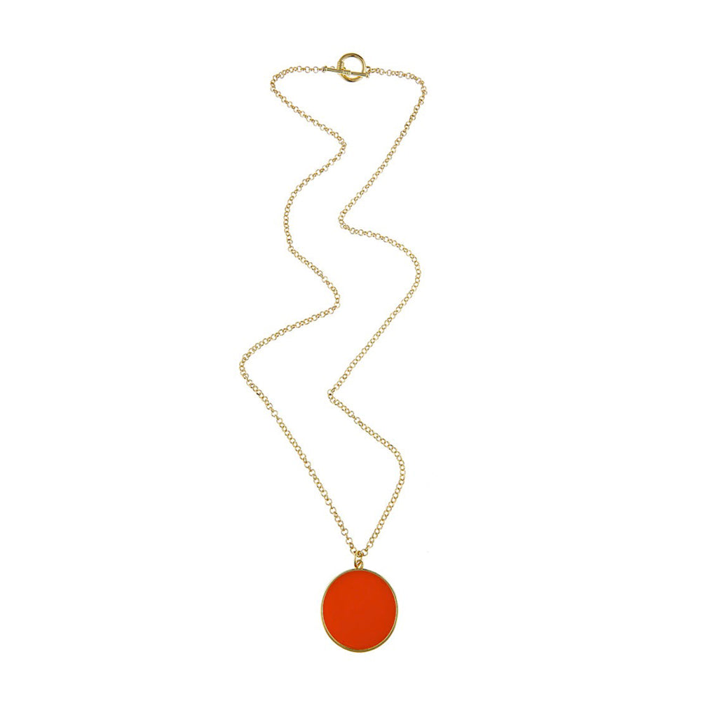 Monogram Long Enamel Necklace