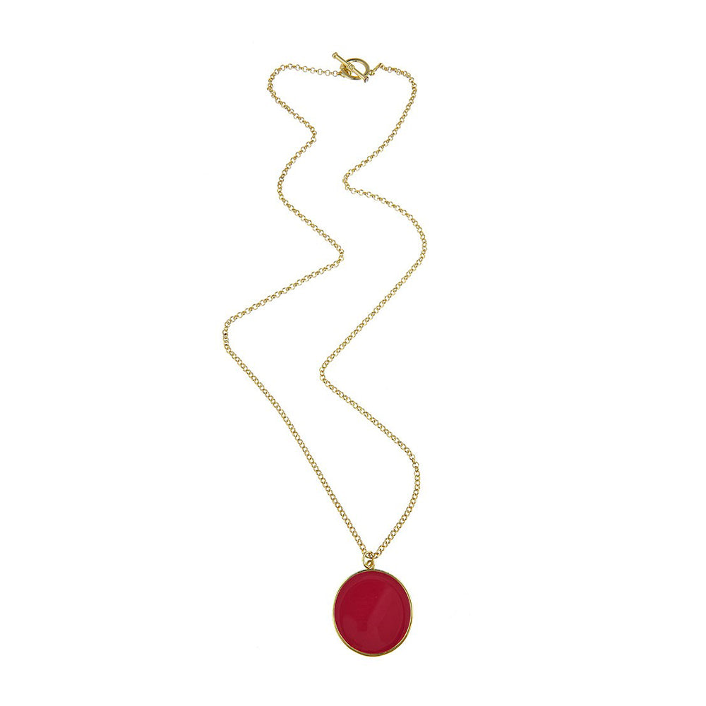 Monogram Long Enamel Necklace