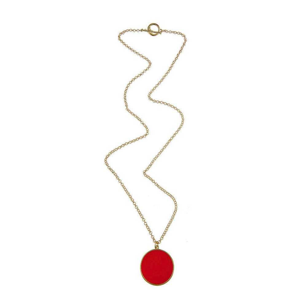 Monogram Long Enamel Necklace