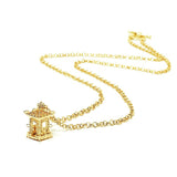 Long Toggle Necklace - Pagoda - Gold