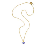 Long Toggle Necklace - China Blue - Gold