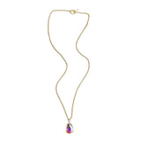 Long Toggle Necklace - Pear - Brush Gold