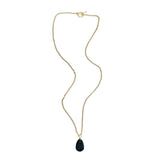 Long Toggle Necklace - Pear - Brush Gold