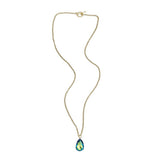 Long Toggle Necklace - Pear - Brush Gold