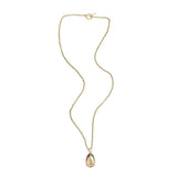 Long Toggle Necklace - Pear - Brush Gold