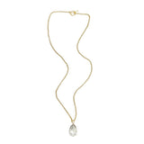 Long Toggle Necklace - Pear - Brush Gold