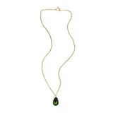 Long Toggle Necklace - Pear - Brush Gold